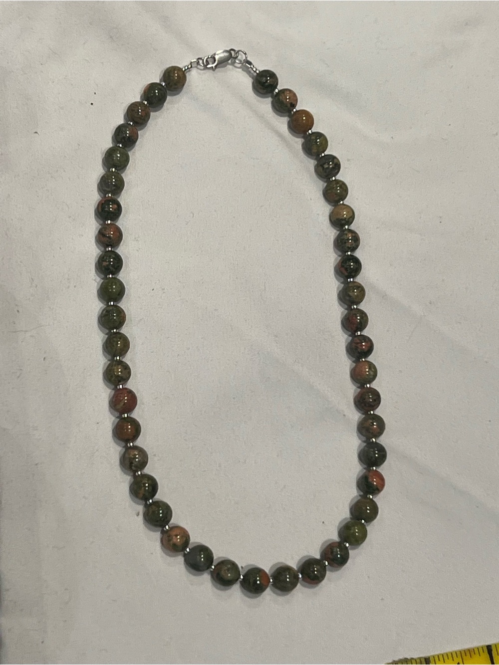Unakite sterling silver necklace
